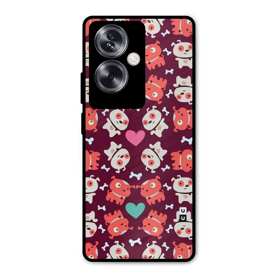Cut Dog Design Metal Back Case for Oppo A79 5G