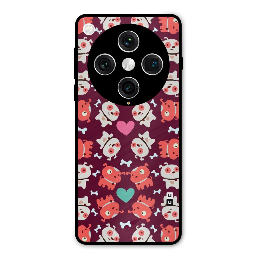 Cut Dog Design Metal Back Case for Oppo Find X8 Pro