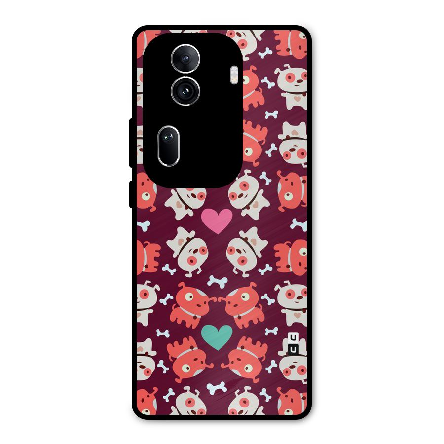 Cut Dog Design Metal Back Case for Oppo Reno11 Pro 5G