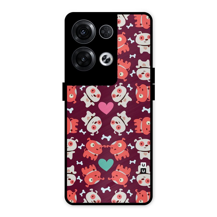 Cut Dog Design Metal Back Case for Oppo Reno8 Pro 5G