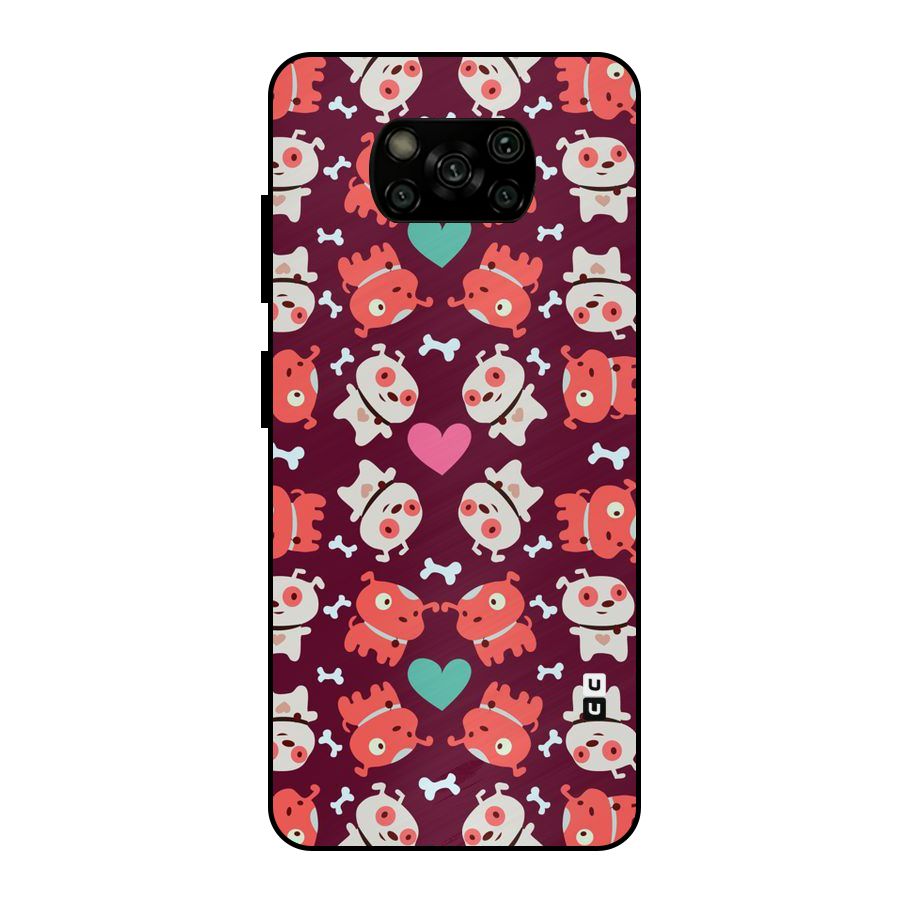 Cut Dog Design Metal Back Case for Poco X3