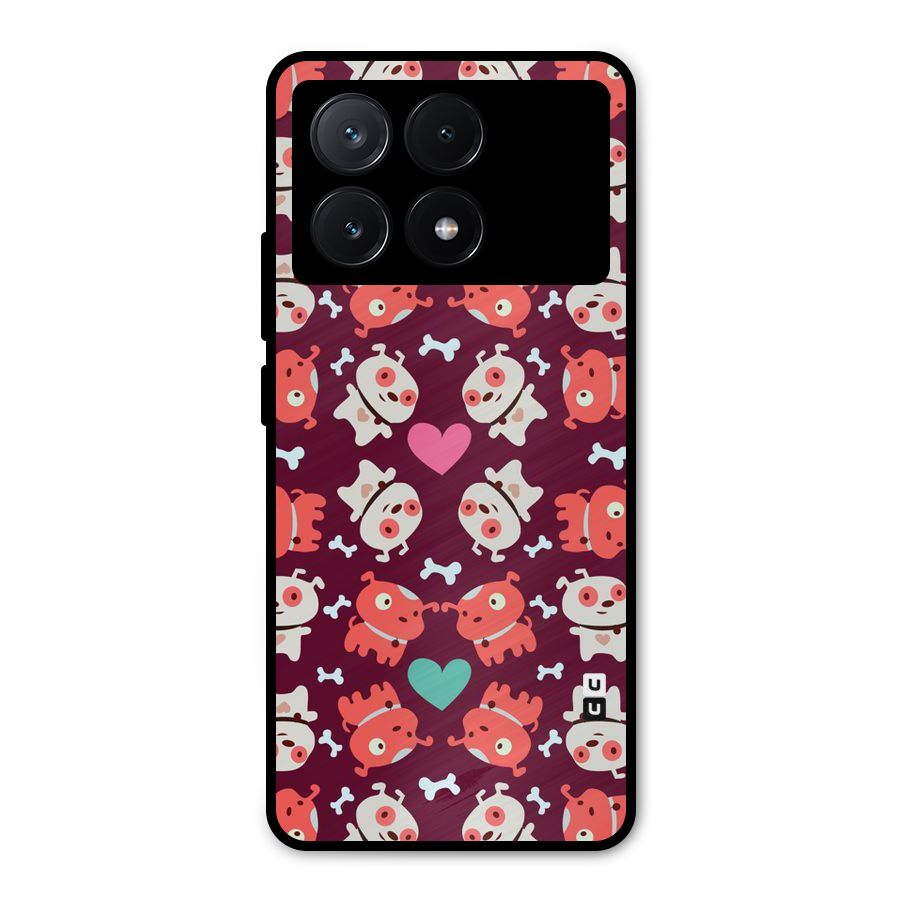 Cut Dog Design Metal Back Case for Poco X6 Pro
