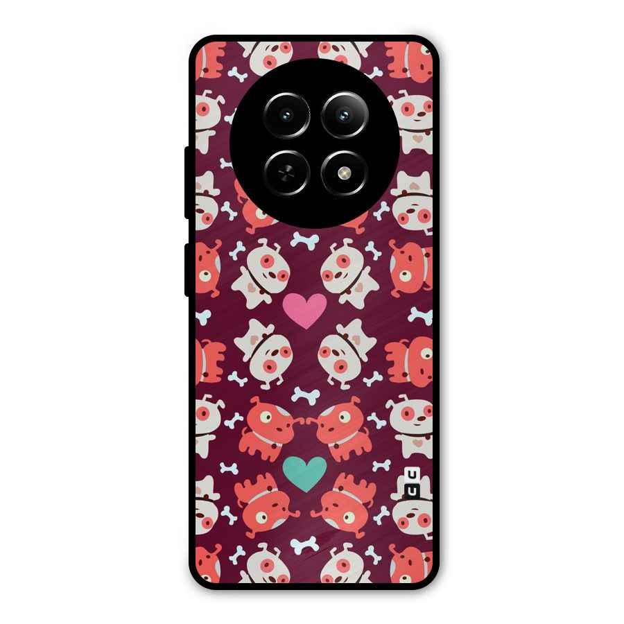 Cut Dog Design Metal Back Case for Realme 12x 5G