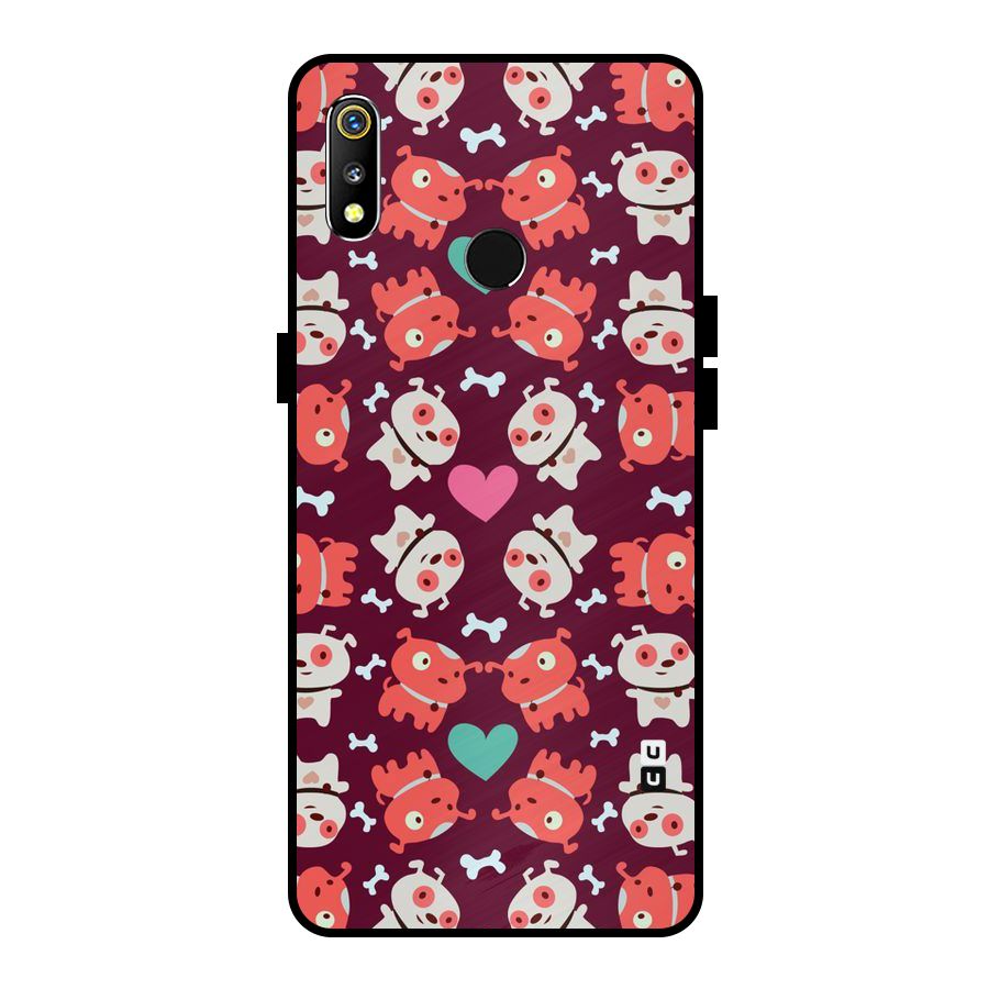 Cut Dog Design Metal Back Case for Realme 3i