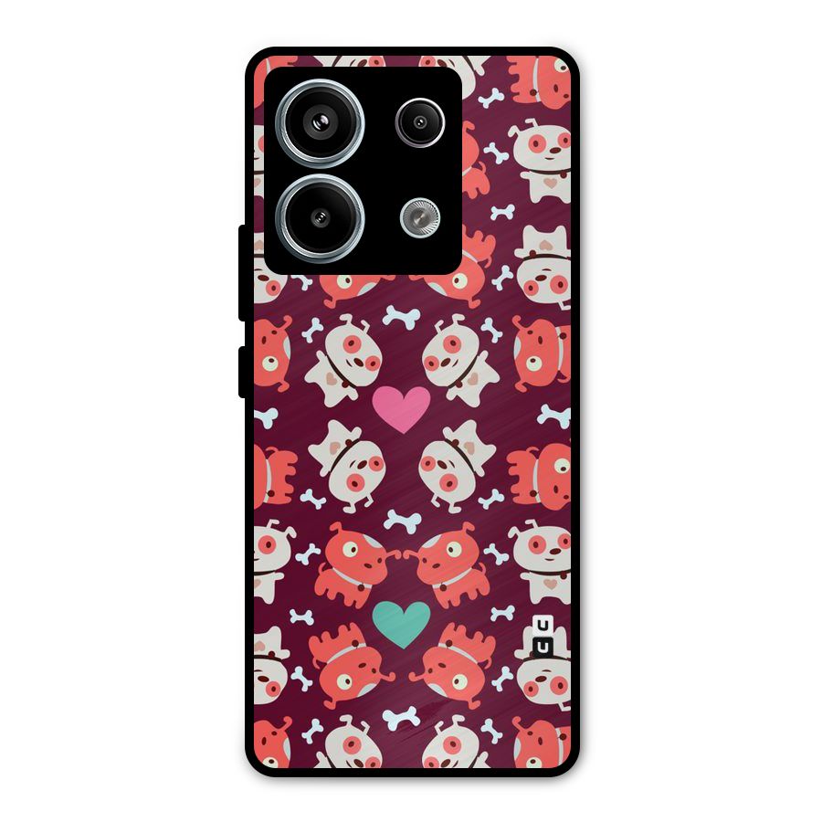 Cut Dog Design Metal Back Case for Redmi Note 13 Pro 5G