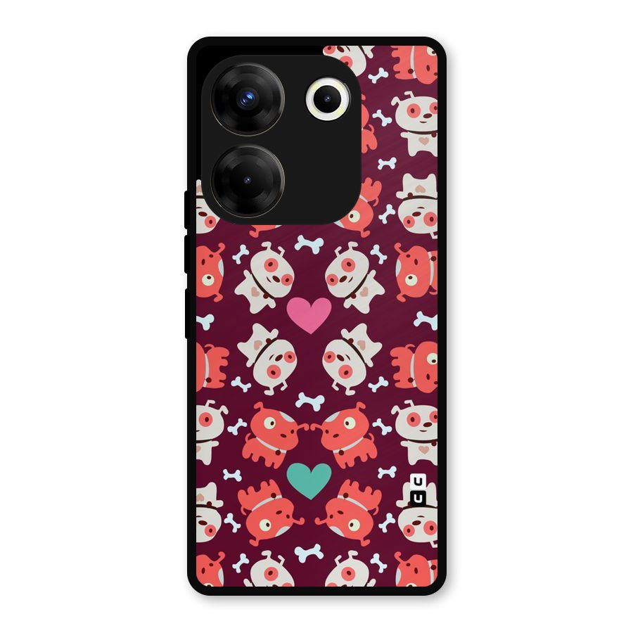 Cut Dog Design Metal Back Case for Tecno Camon 20 Pro