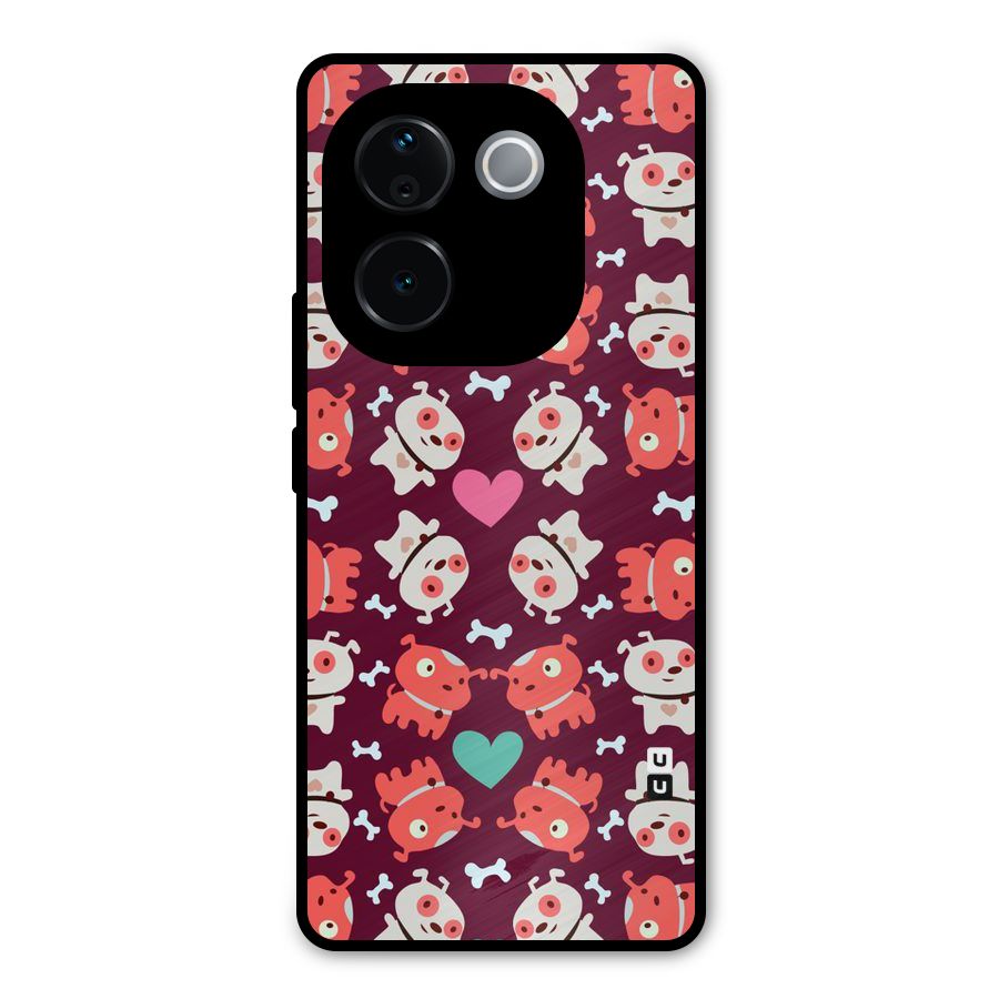 Cut Dog Design Metal Back Case for Vivo T3 Pro