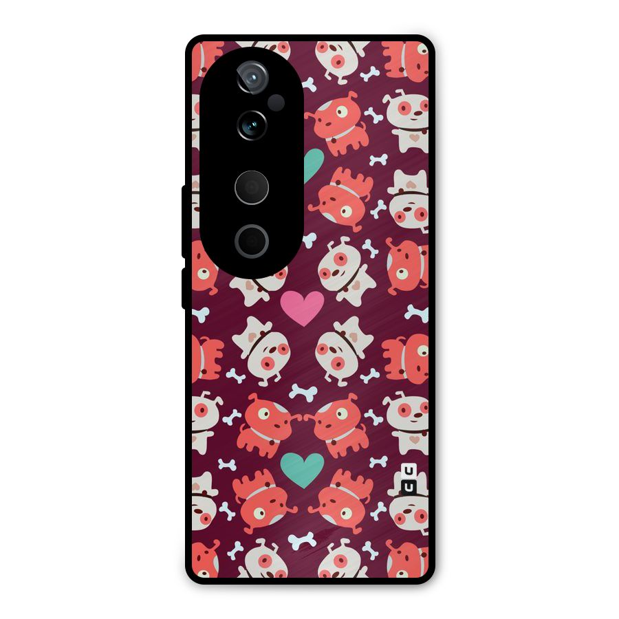 Cut Dog Design Metal Back Case for Vivo T3 Ultra