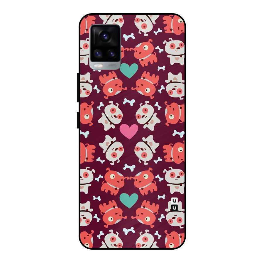 Cut Dog Design Metal Back Case for Vivo V20 2021