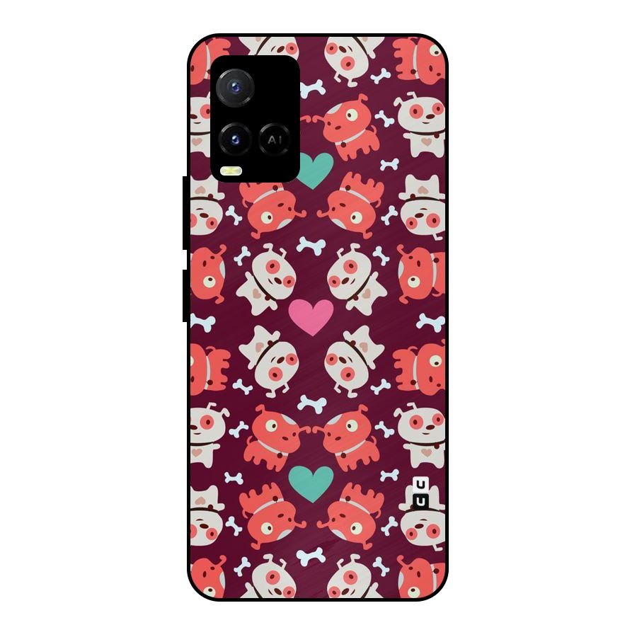Cut Dog Design Metal Back Case for Vivo Y21