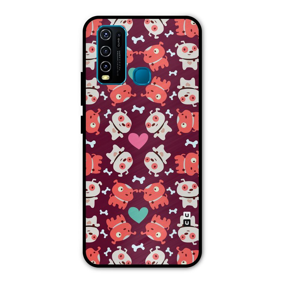 Cut Dog Design Metal Back Case for Vivo Y30
