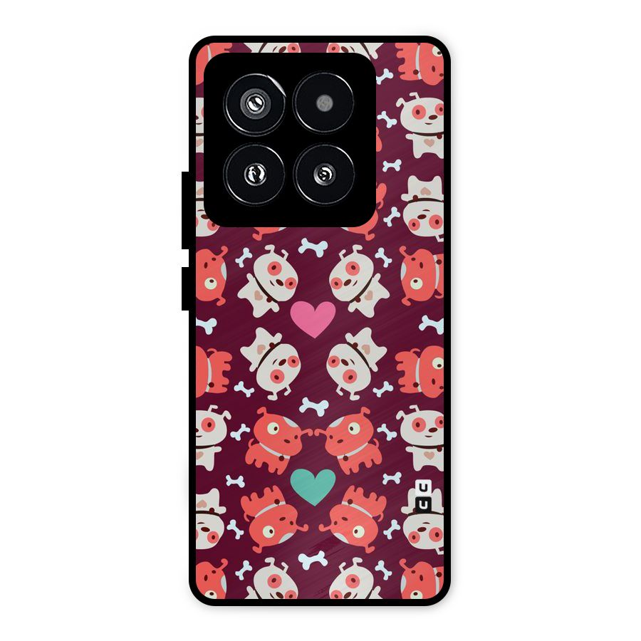 Cut Dog Design Metal Back Case for Xiaomi 14 Pro