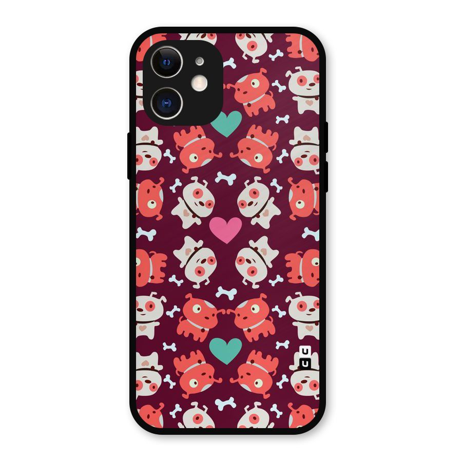 Cut Dog Design Metal Back Case for iPhone 12