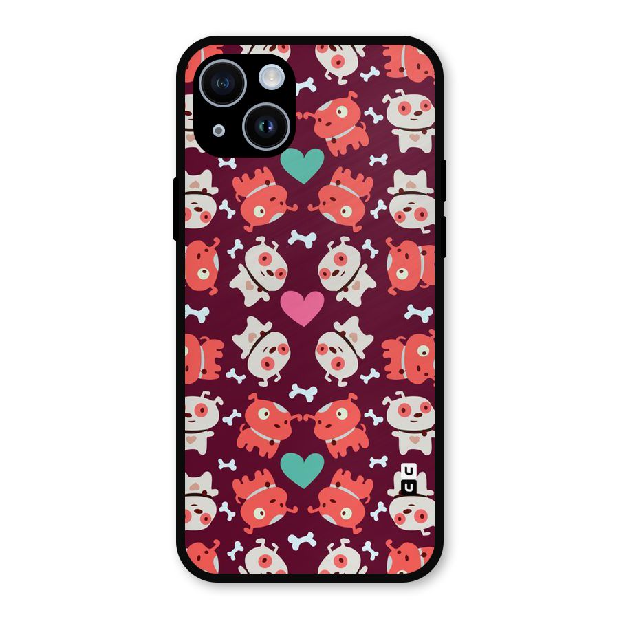 Cut Dog Design Metal Back Case for iPhone 14