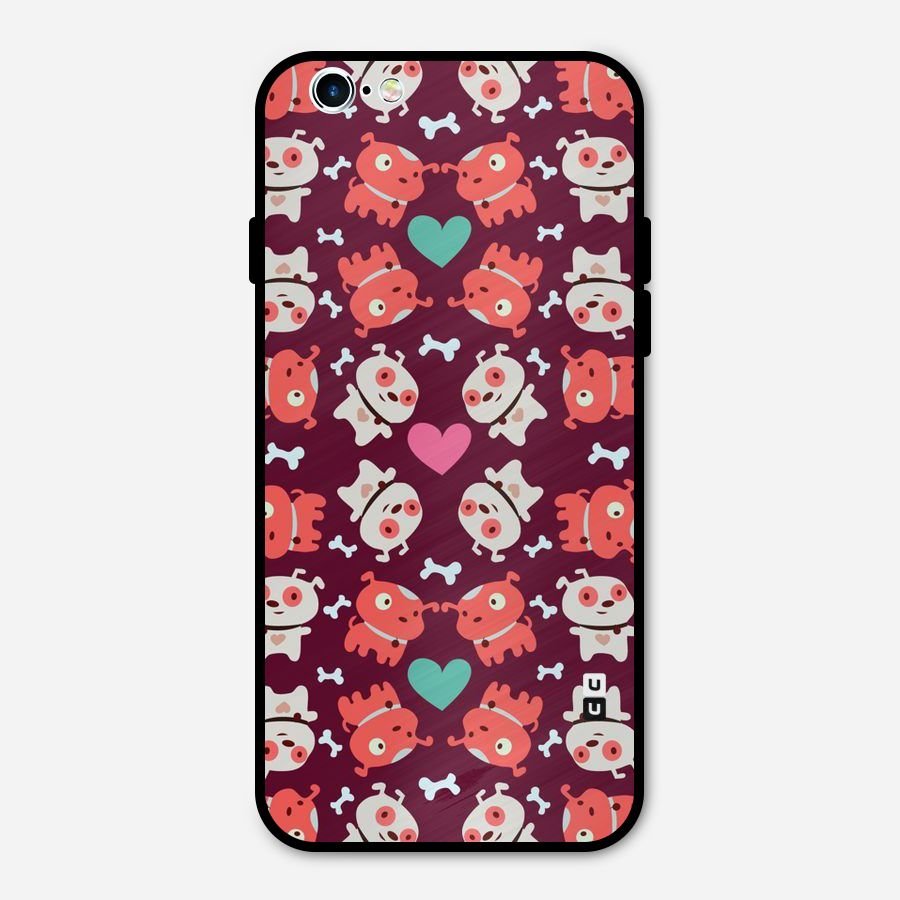 Cut Dog Design Metal Back Case for iPhone 6 6s
