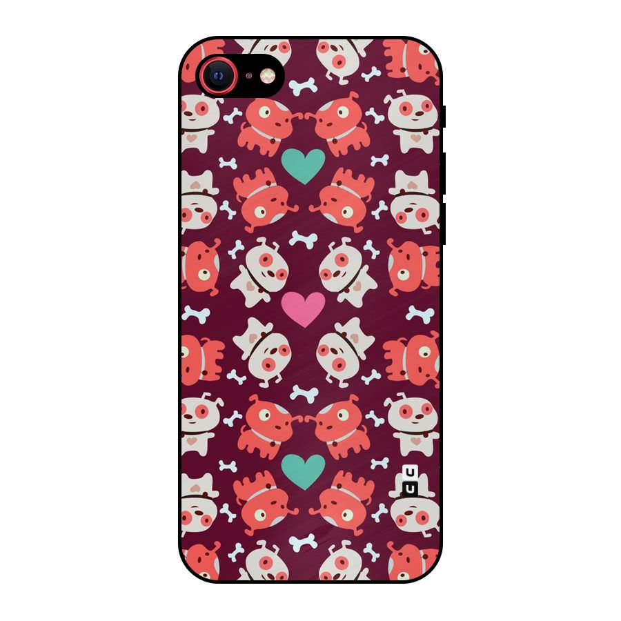 Cut Dog Design Metal Back Case for iPhone 8