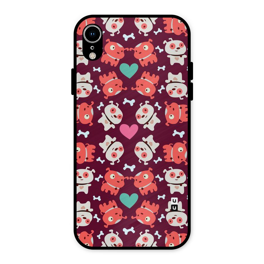 Cut Dog Design Metal Back Case for iPhone XR
