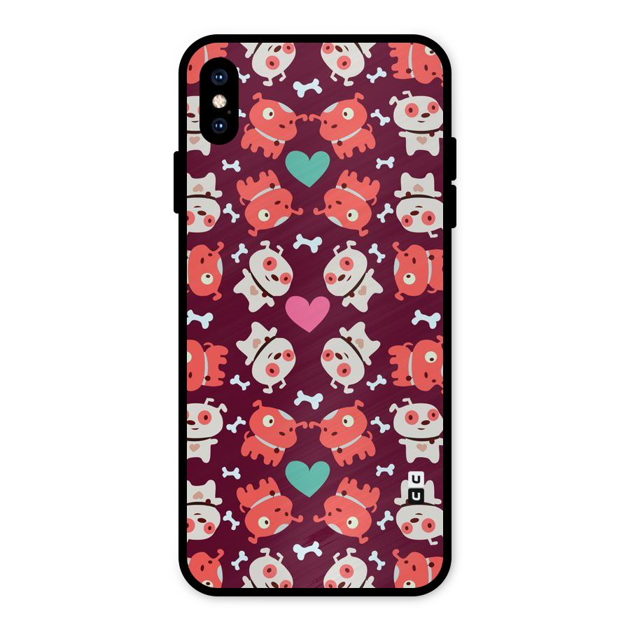 Cut Dog Design Metal Back Case for iPhone XS Max
