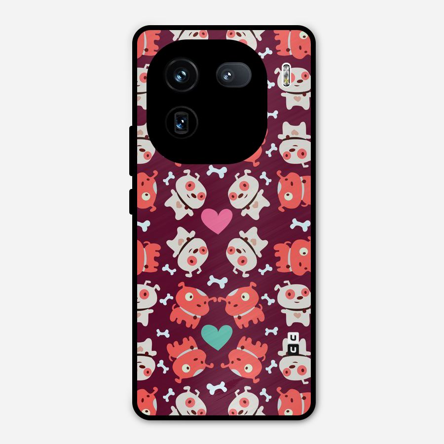 Cut Dog Design Metal Back Case for iQOO 12