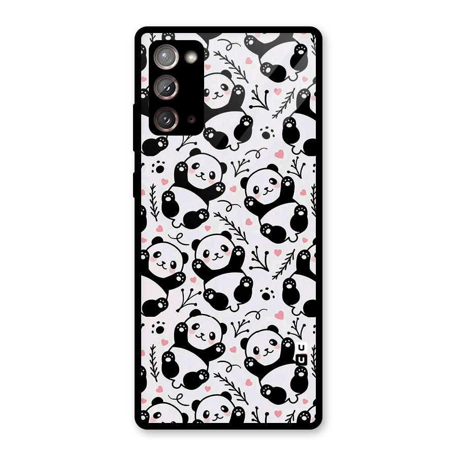 Cute Adorable Panda Pattern Glass Back Case for Galaxy Note 20