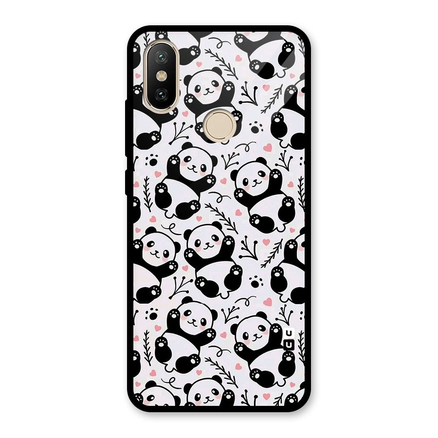 Cute Adorable Panda Pattern Glass Back Case for Redmi A2