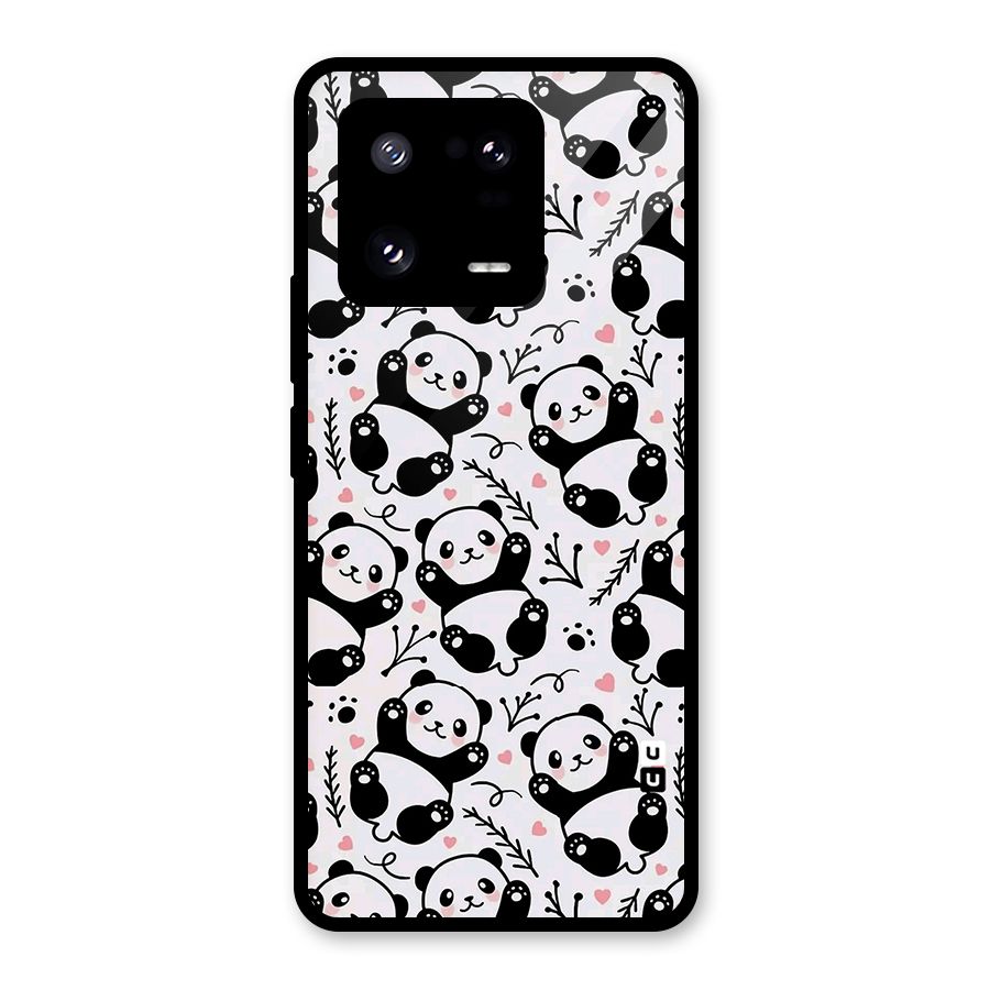 Cute Adorable Panda Pattern Glass Back Case for Xiaomi 13 Pro