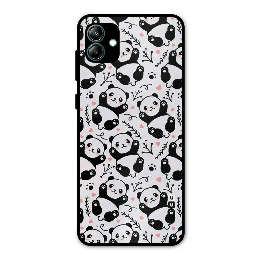 Cute Adorable Panda Pattern Metal Back Case for Galaxy A04