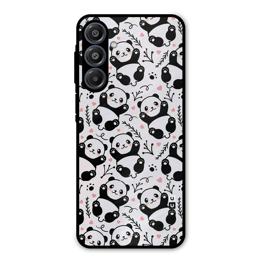 Cute Adorable Panda Pattern Metal Back Case for Galaxy A16 5G