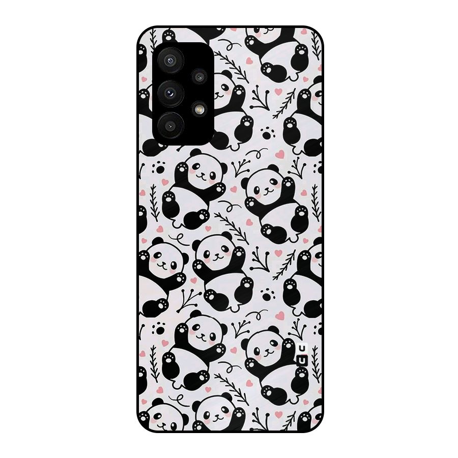 Cute Adorable Panda Pattern Metal Back Case for Galaxy A23