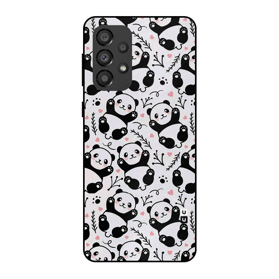 Cute Adorable Panda Pattern Metal Back Case for Galaxy A33 5G