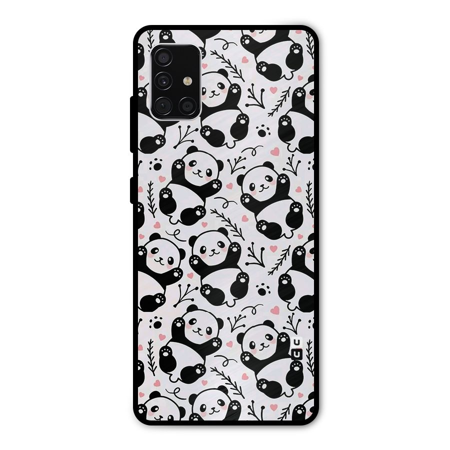Cute Adorable Panda Pattern Metal Back Case for Galaxy A51