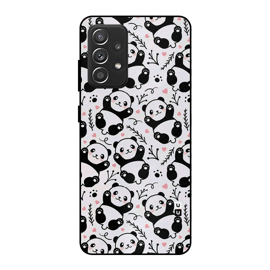 Cute Adorable Panda Pattern Metal Back Case for Galaxy A52s 5G