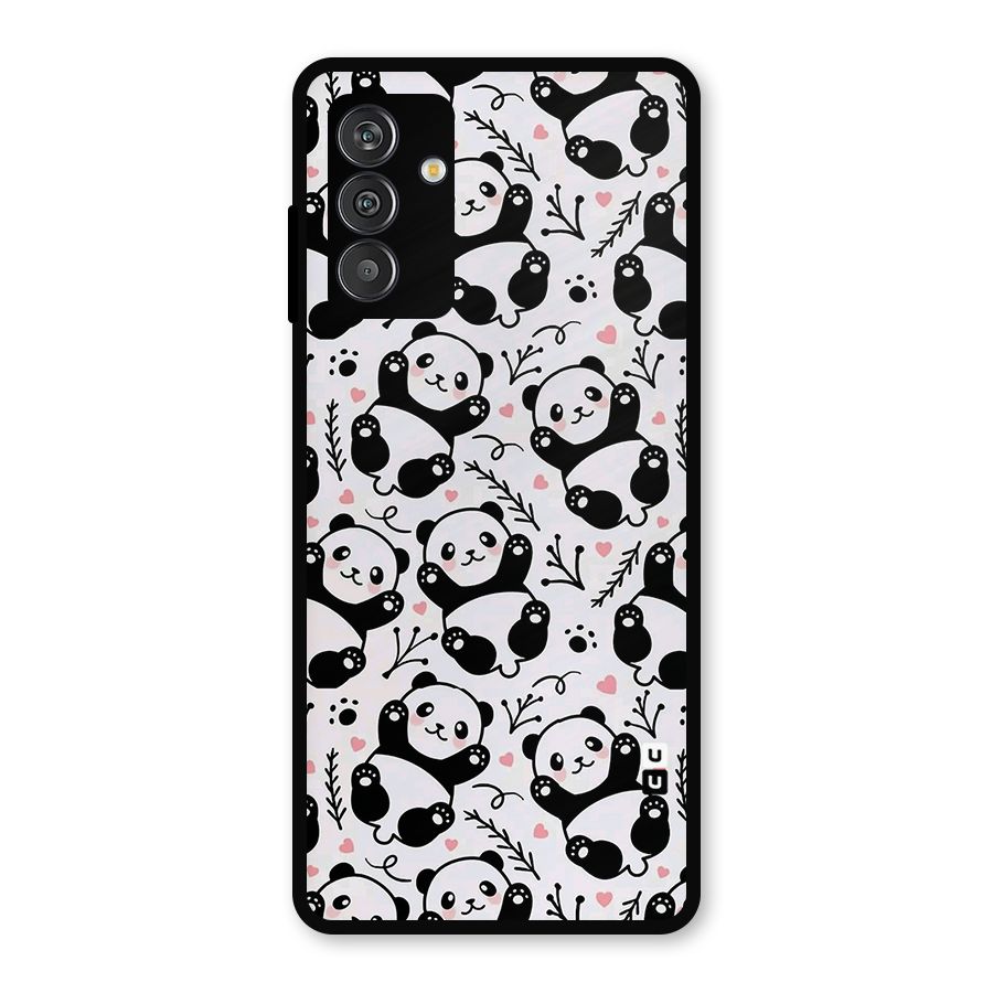 Cute Adorable Panda Pattern Metal Back Case for Galaxy F13
