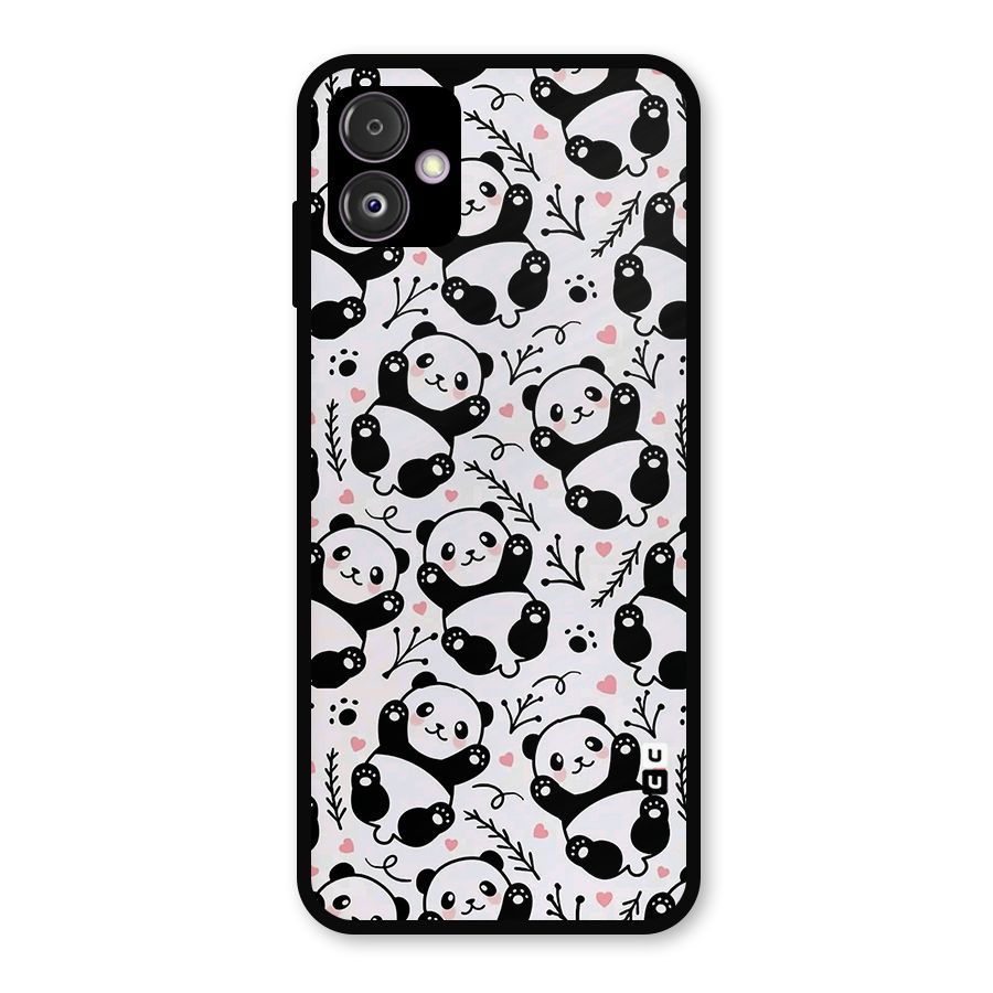 Cute Adorable Panda Pattern Metal Back Case for Galaxy F14