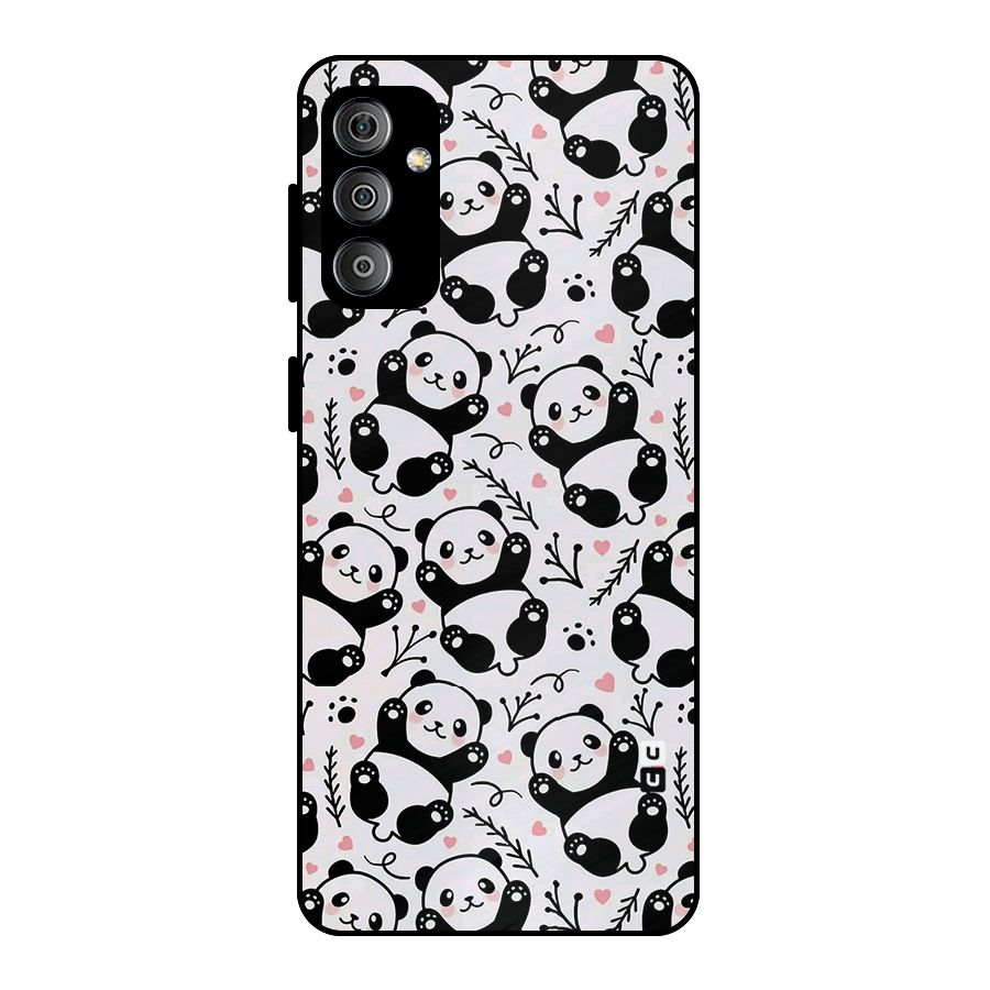Cute Adorable Panda Pattern Metal Back Case for Galaxy F23