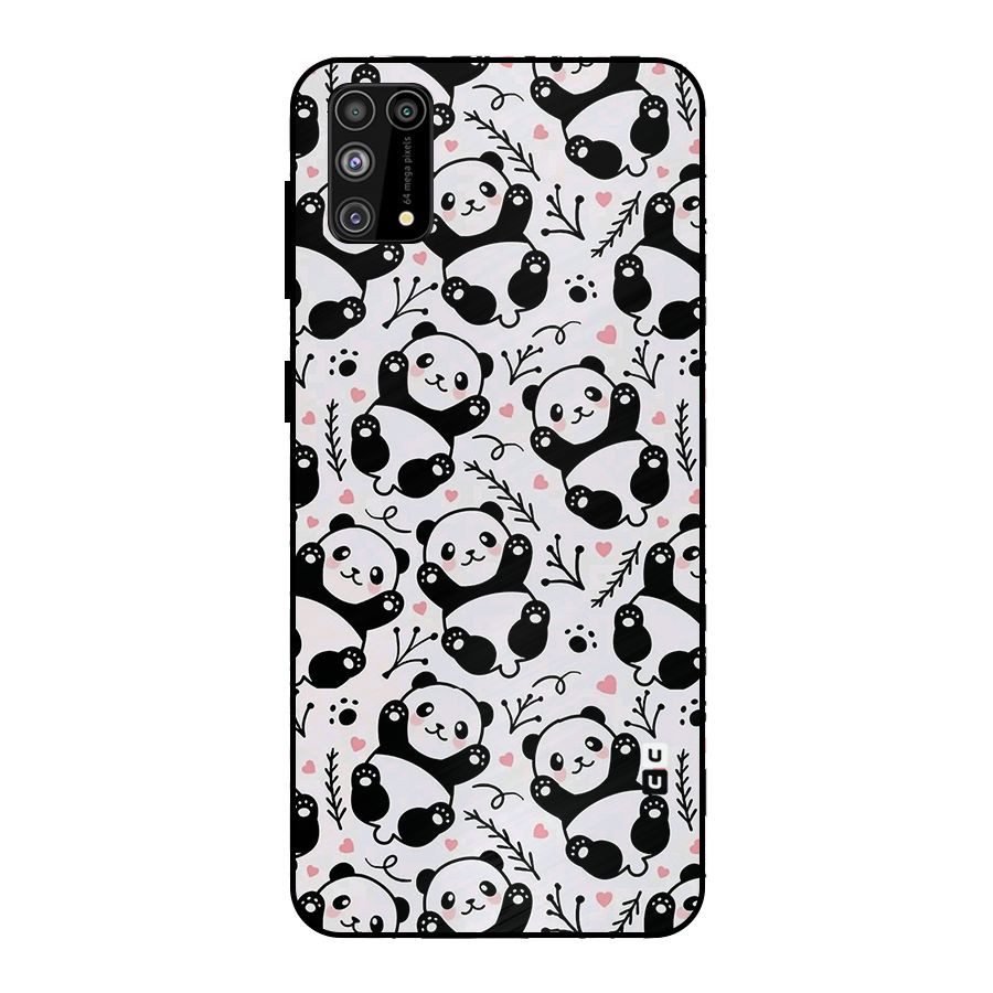 Cute Adorable Panda Pattern Metal Back Case for Galaxy F41