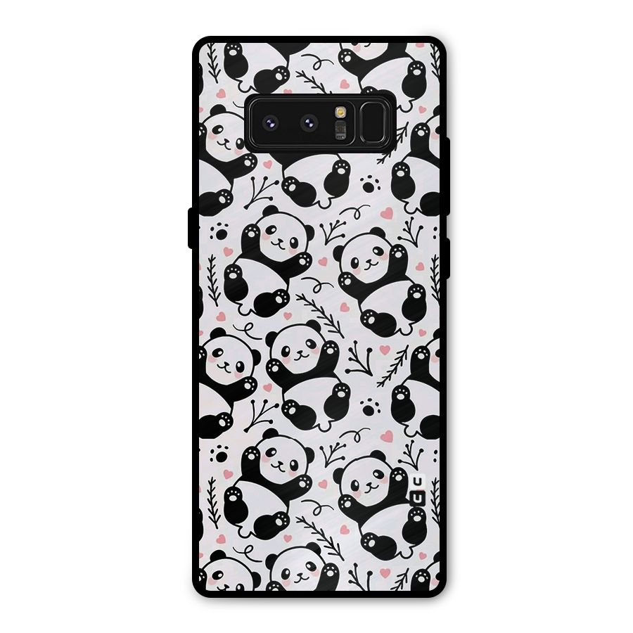 Cute Adorable Panda Pattern Metal Back Case for Galaxy Note 8