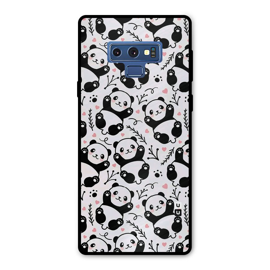 Cute Adorable Panda Pattern Metal Back Case for Galaxy Note 9