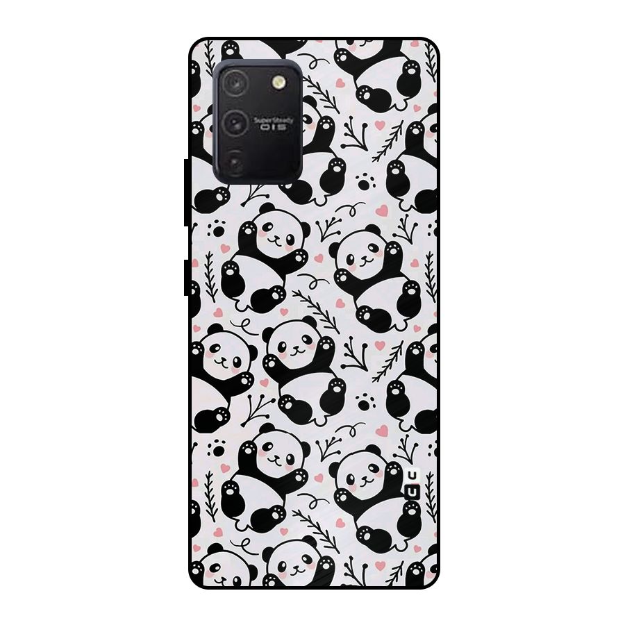 Cute Adorable Panda Pattern Metal Back Case for Galaxy S10 Lite