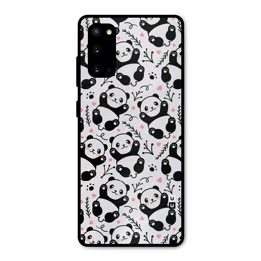 Cute Adorable Panda Pattern Metal Back Case for Galaxy S20