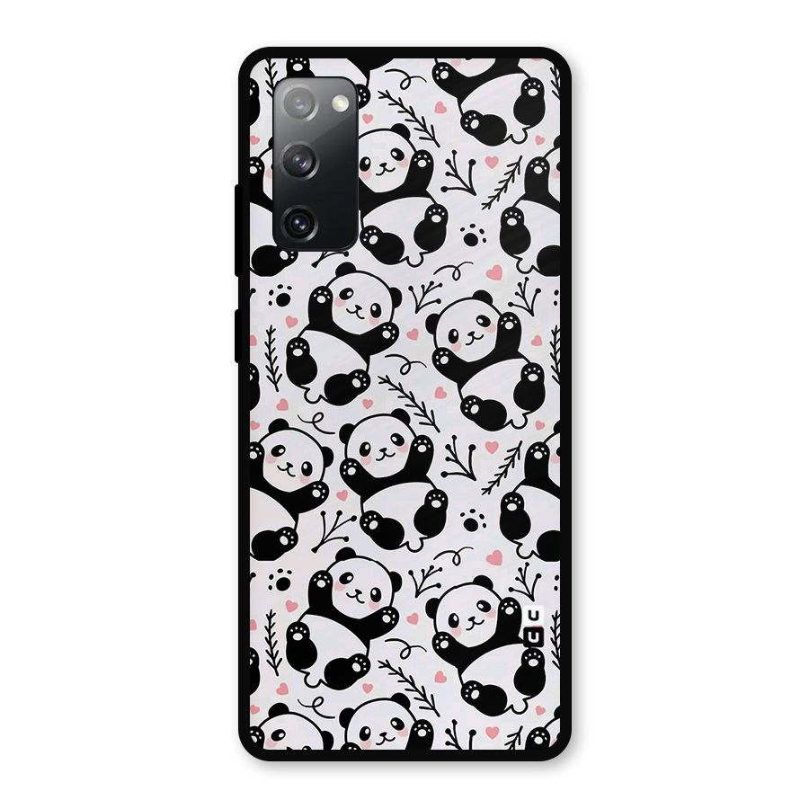 Cute Adorable Panda Pattern Metal Back Case for Galaxy S20 FE