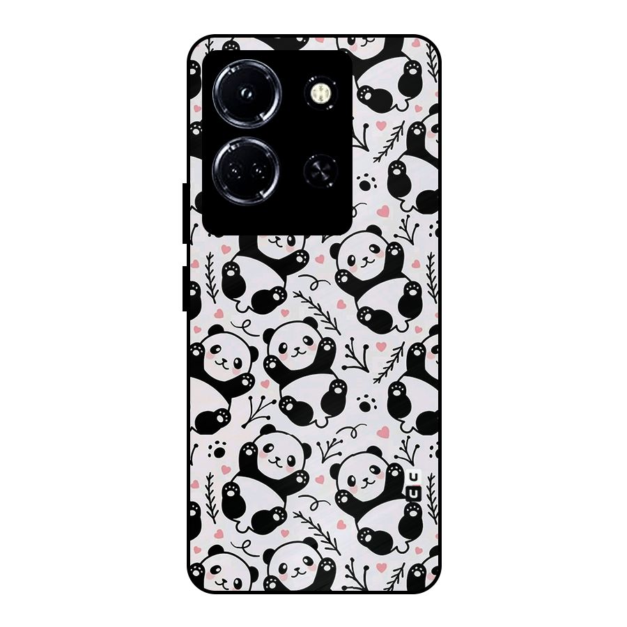 Cute Adorable Panda Pattern Metal Back Case for Infinix Note 30 5G
