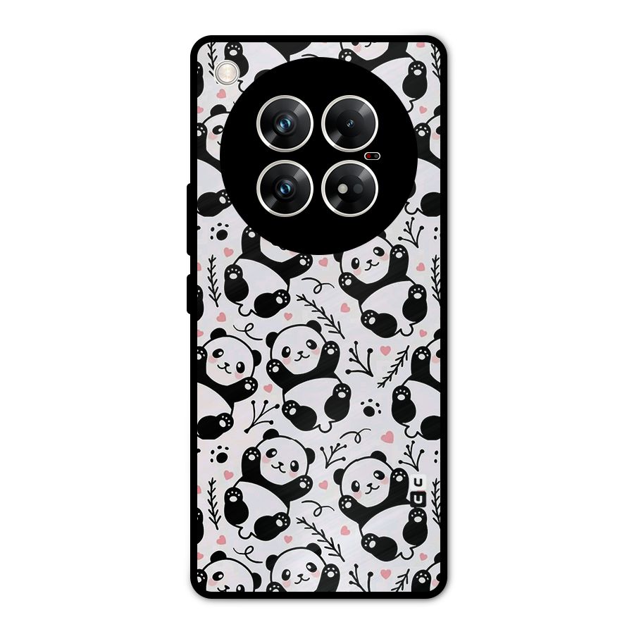 Cute Adorable Panda Pattern Metal Back Case for Infinix Zero 40 5G