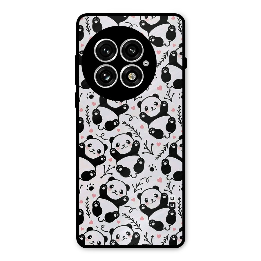 Cute Adorable Panda Pattern Metal Back Case for OnePlus 13
