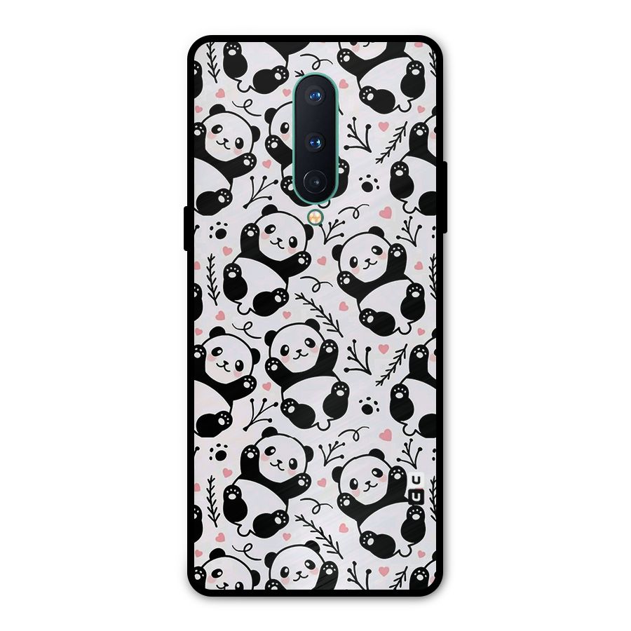 Cute Adorable Panda Pattern Metal Back Case for OnePlus 8