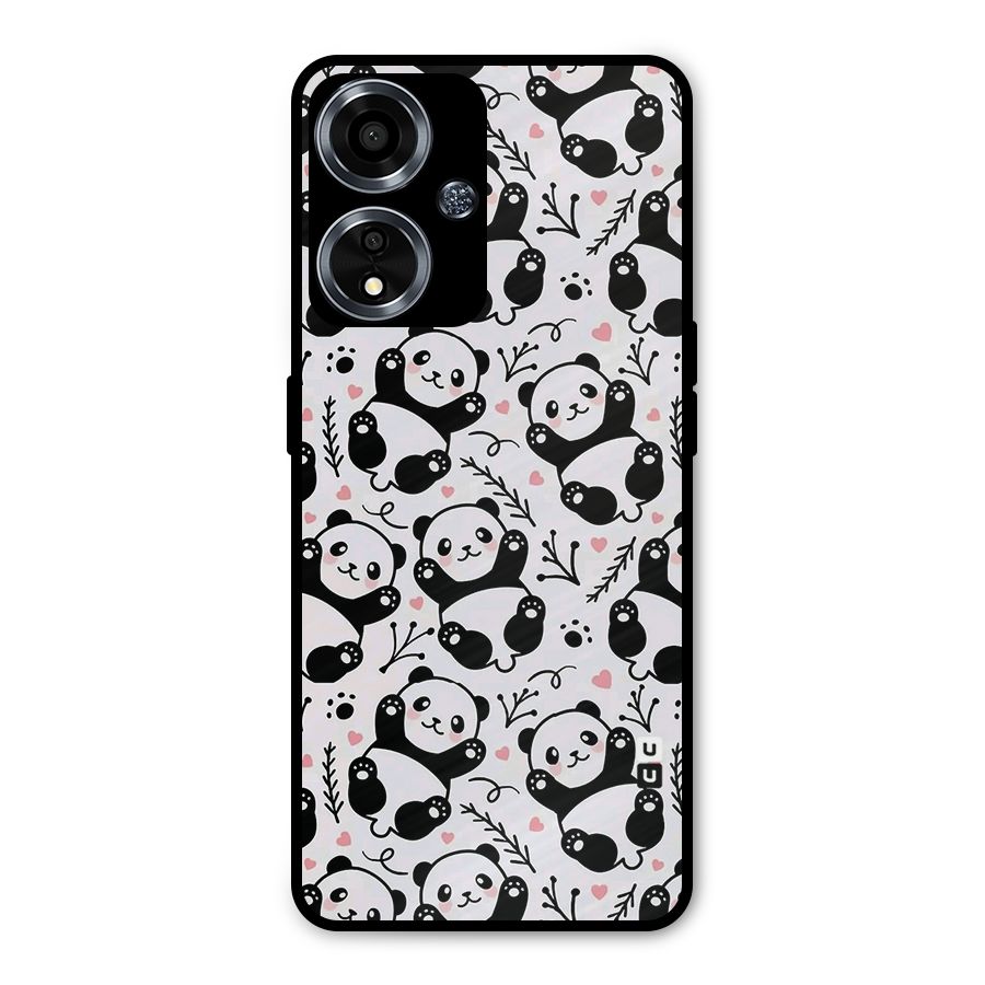Cute Adorable Panda Pattern Metal Back Case for Oppo A59