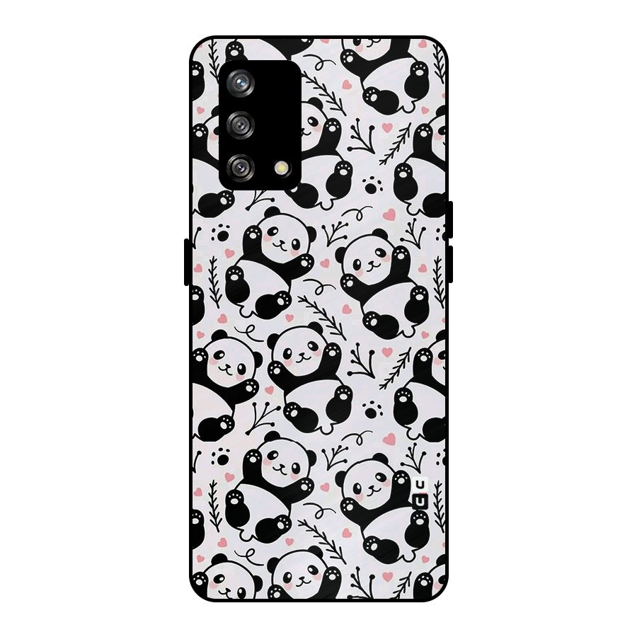 Cute Adorable Panda Pattern Metal Back Case for Oppo F19