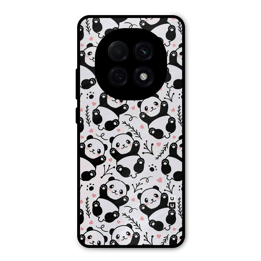 Cute Adorable Panda Pattern Metal Back Case for Oppo F29 Pro