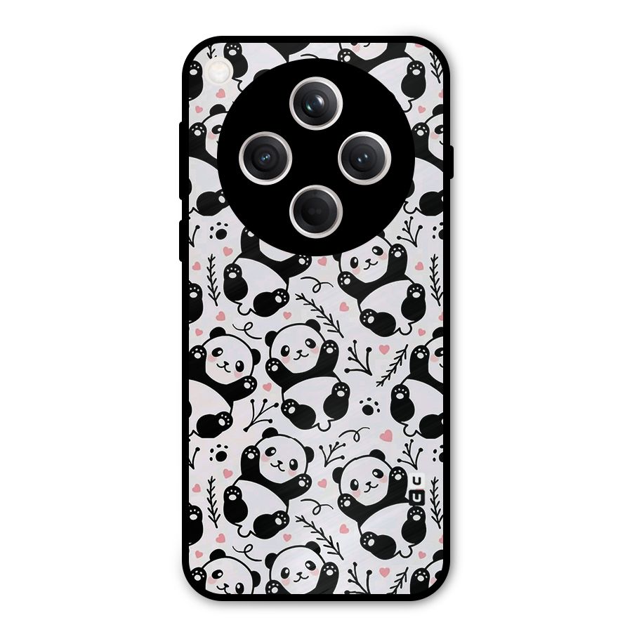 Cute Adorable Panda Pattern Metal Back Case for Oppo Find X8