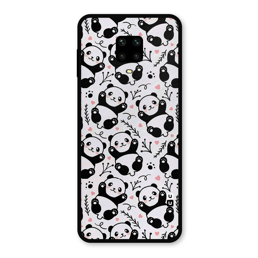 Cute Adorable Panda Pattern Metal Back Case for Poco M2 Pro